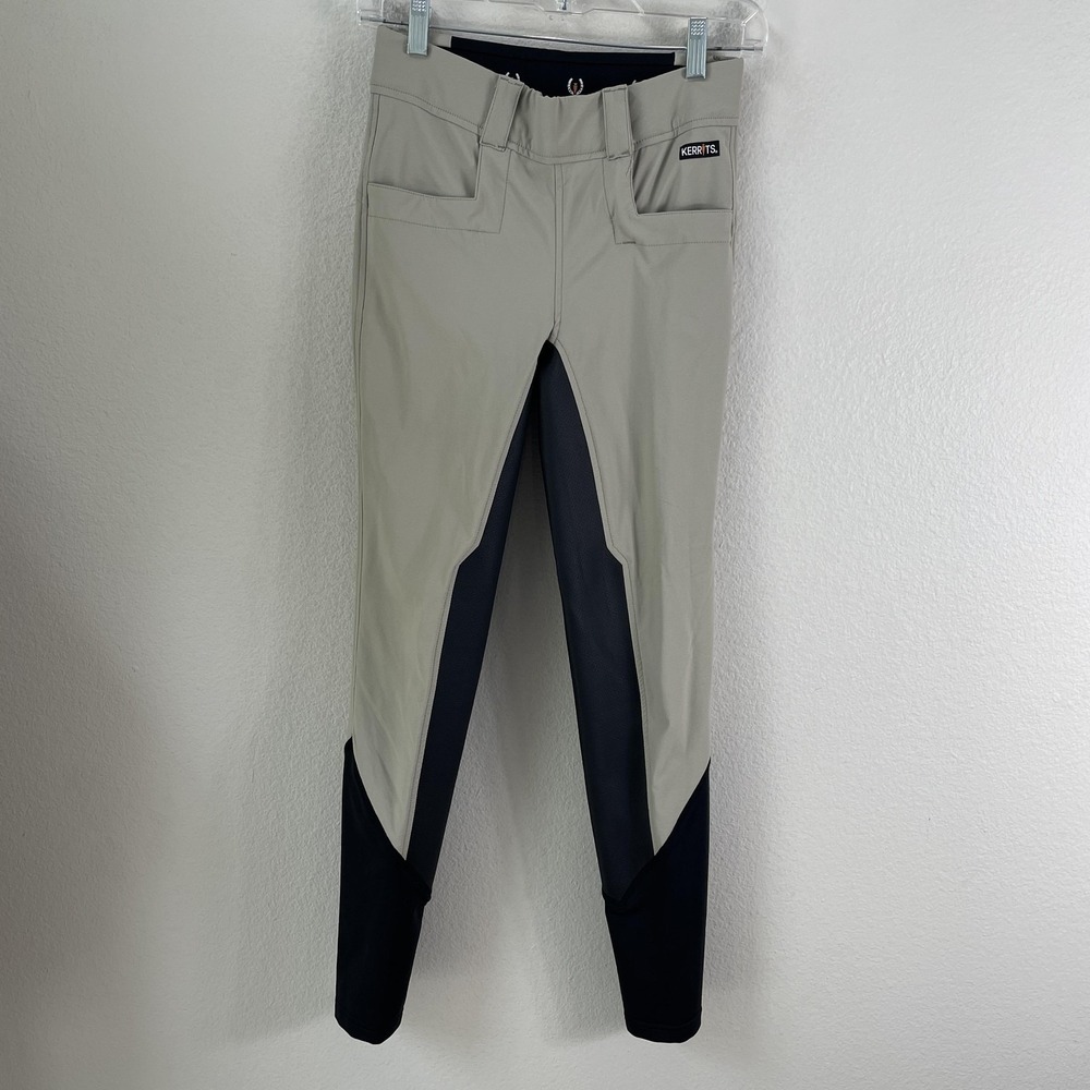 Kerrits Riding Leggings Womens Small Gray Equestrian Full Seat Pockets Ankle